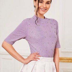 MAKE AN OFFER! Purple glitter & rhinestone top